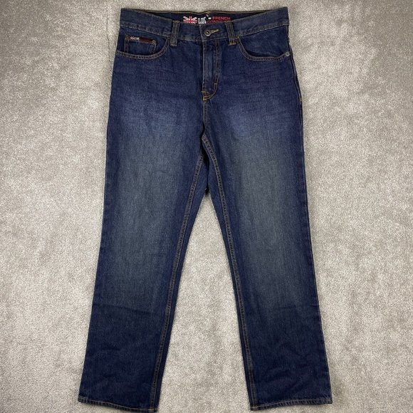 UK Style by French Connection Jeans Mens Size 33x30 Straight Leg Dark Wash Denim - Picture 2 of 15